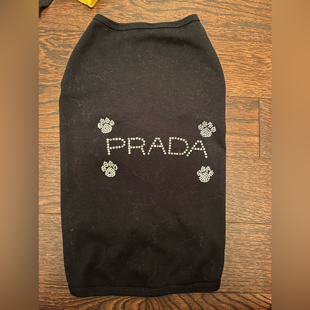 Black Dog Shirt with bedazzled paw prints